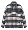 Oem Manufacturer Customized Anti Wool Plaid Applique Men's Coat Casual Loose Plus Size Jacket