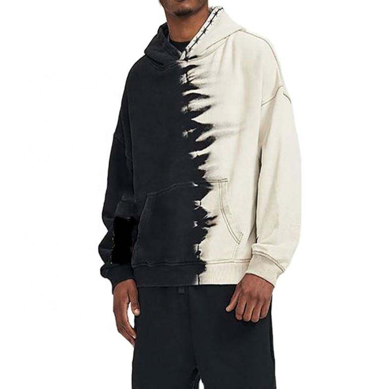 OEM Manufacturer Custom Color Block Embroidery Casual Custom Sweatshirt Oversized Hoodies