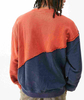 OEM Manufacturer Custom Men Cotton Oversized Color Block Raw Hem Stitching Crew Neck Sweatshirts