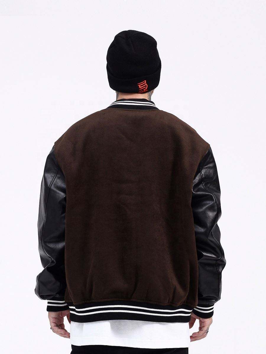 OEM Manufacturer Custom Men's Coats American Retro Vintage Baseball Uniform Trend Embroidery Winter Leather Men Clothing Jacket