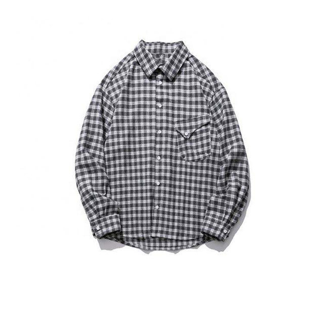 OEM Manufacturer Custom Lapel Men's Shirts Personality Pocket Plaid Shirts For Men Plus Size Men Clothes High Quality Service