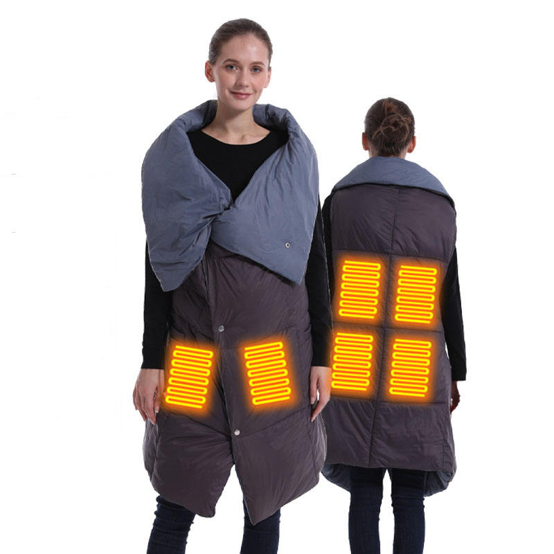 OEM Manufacturer Custom Logo 6 Zone Winter Warm Heater Jacket Puffer Intelligent Rechargeable Battery Heated Blanket Coat
