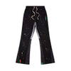 OEM Manufacturer Elastic Waist Patchwork Graffiti Joggers Custom Logo Stacked Men Sweat Pants Flare Sweatpants