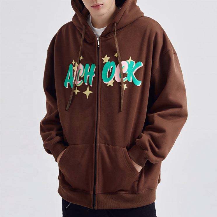 Výrobce OEM Velkoobchod vysoce kvalitní zip Up Men Fashion Puff Print Miiodies Custom Logo Printed Bulk Miapoties šňůra