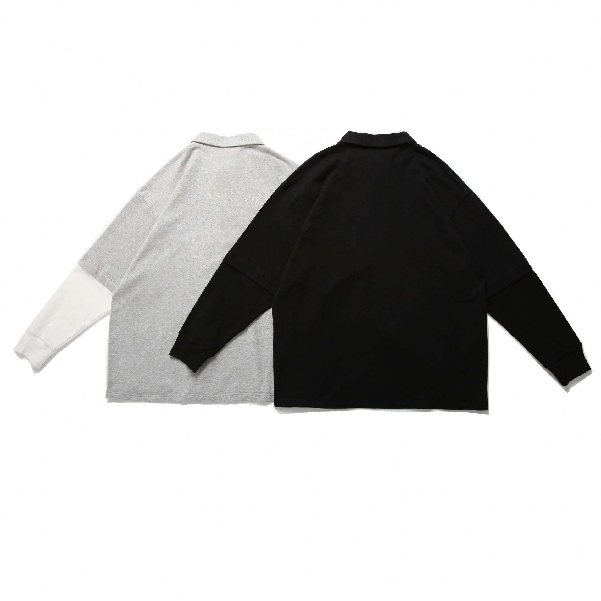 OEM Manufacturer Service Men's Clothing Personality Fashion Contrast Color Lapel Casual Loose Shirt Pullover Custom Hoodies