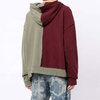 OEM Manufacturer Custom High Quality Mens Two Tone Contrast Color Oversized Hoodies Pullover With Contrast Stitching