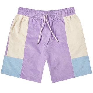 Custom Summer Retro Color Block Shorts Herre Contrast Cotton Corduroy Shorts