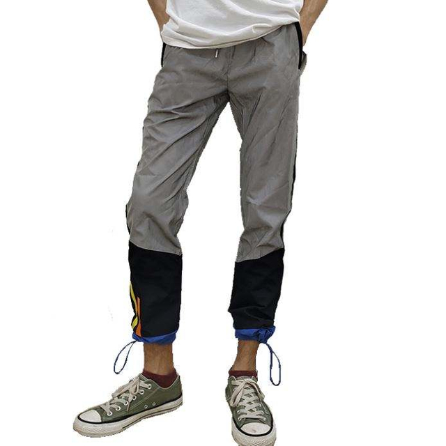 OEM MENS화물 바지 컬러 블록 바지 특수 패션 디자인 반사 남자 트랙 팬츠