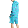 Hight quality mens all over printing hoodie shorts set cotton french terry tracksuit