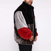 Colorblock Winter Jacket Men Long Sleeves Fur Oversized Plus Size Jacket Bomber