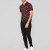Hot Sale Hot Sale de alta qualidade Camisa pólo masculina fechamento de botão preto camisa de golfe preta