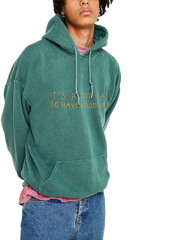 Custom Mens Embroidery Logo Vintage Faded Hoodies Oversize Snow Washed Hoodies