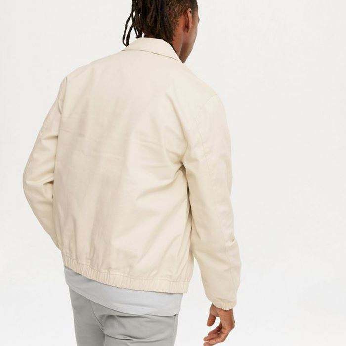 Custom Men's Spring Jackets Solid Color Elastic Hem Zip Fastening Men's Fashionable Jackets