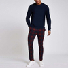OEM Customize Red Check Skinny Chino Pants Dress Pant For Men