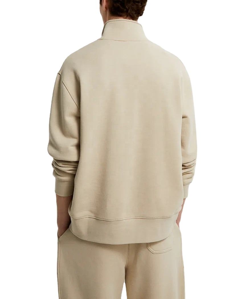 Wholesale Blank Fleece Jogger Suits OEM Plain Loose Casual 1/4 Zip Sweatshirts