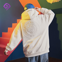 100% Cotton Men Custom Logo Sweatshirt Unisex Letter Printing 3D Embossed Hoodie
