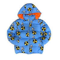 Custom Allover Printed Winter Thick Jackets Zip Up Hooded Men Puffer Padded Jacket Coats