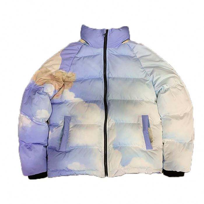High Quality Custom Puffer Jacket Men Printed Heavyweight Warm Winter Jackets