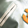 Oem Custom Logo Fall Thick Winderbreaker Men Contrast PU Panel 3D Embroidery Patched Bomber Jacket
