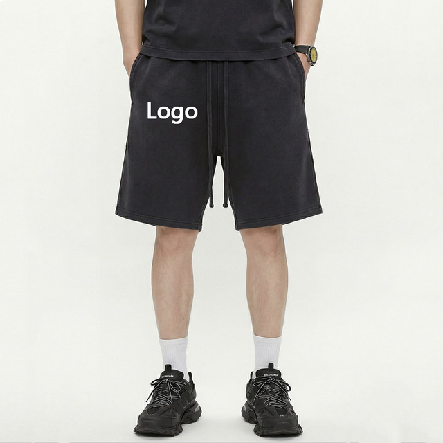 K1159 Running Acid Washed Sweat Shorts