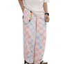 OEM Manufacturer Summer High Waist Wide Leg Pants High Waist Casual Plaid Loose Straight-Leg Sweatpants