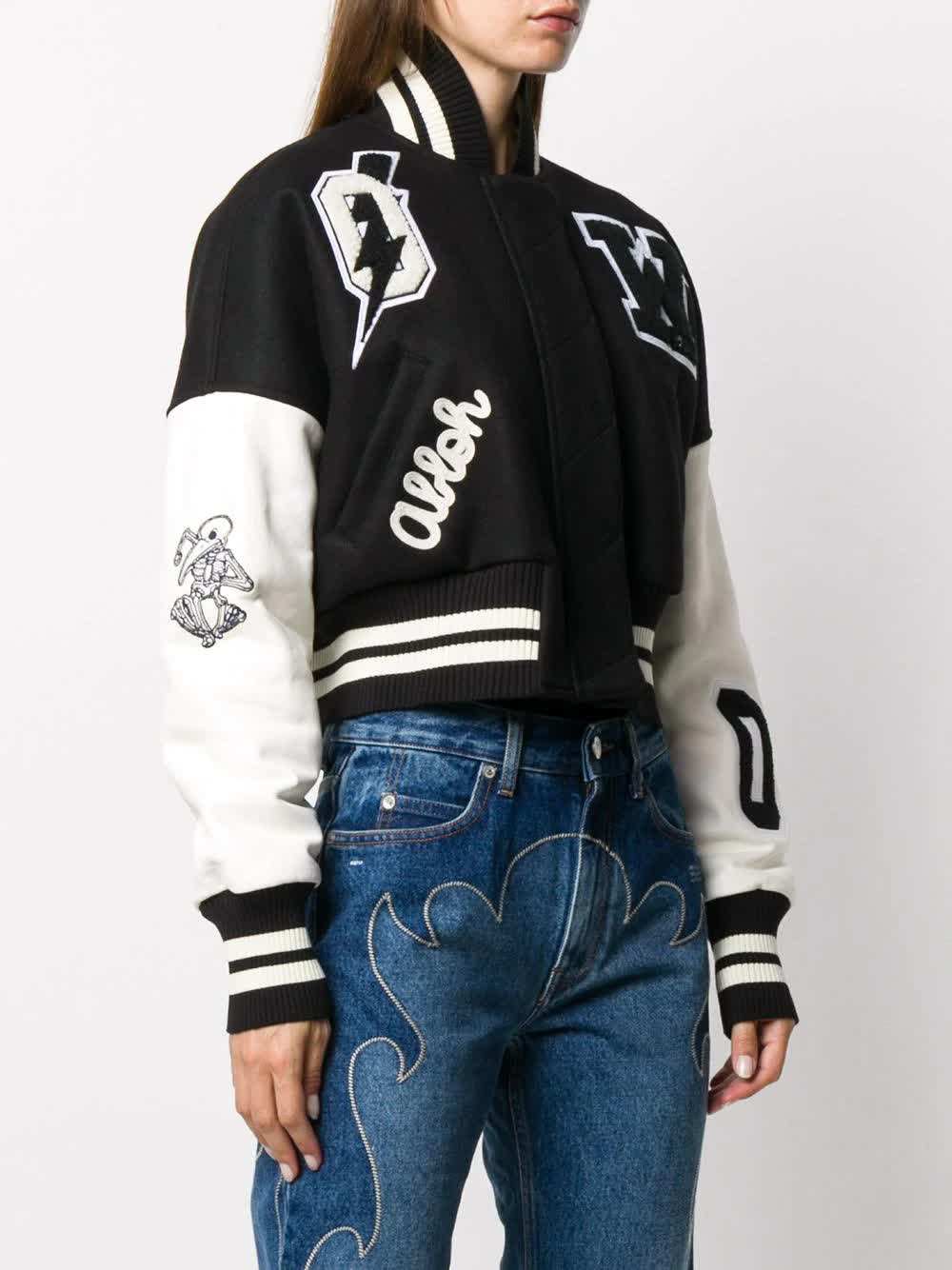 OEM Manufacturer High Quality Chenille Embroidery Patches Baseball Custom Logo Women Cropped Varsity Jacket
