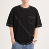 Men Tshirt 2021 Custom Geometrical Pattern Print Tshirts Algodon Contrast Stitching Men Blank Tshirt