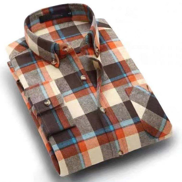 OEM Manufacturer Pure Cotton Custom Men Clothing Boutique Shirt Men's Fashion Business Casual Stretch Shirt Flannel Long Sleeves
