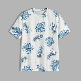 Offre sp&eacute;ciale en gros personnalis&eacute; impression tropicale t-shirt &agrave; manches courtes col rond hommes impression num&eacute;rique T-Shirts