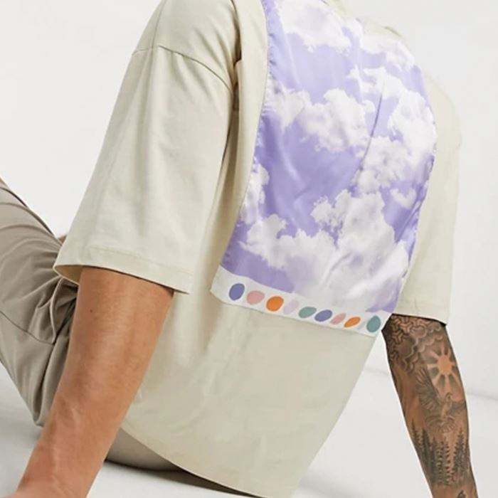 Custom Wholesale T Shirts Oversized Back Satin Printed Panel Men Vintage T Shirt