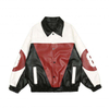 Oem Manufacturer Customized Casual Color Block Embroidery Plus Sizes Artificial Leather Men's Jacket