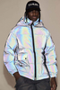 Oem Manufacturer Wholesaler 3M Reflective Fabric Polyester Warm Soft Shell Knit Sleeve Quilted Zipper Men Puffer Jacket