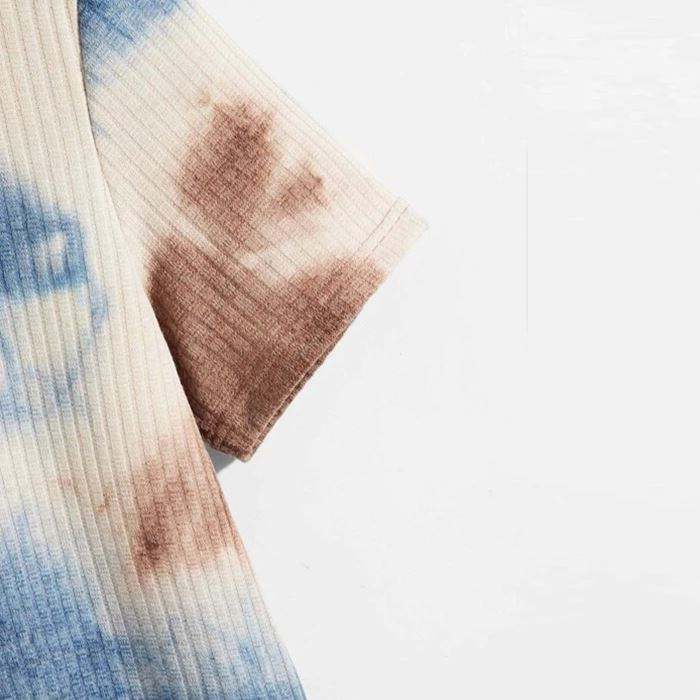 T Shirts Manufacturer Custom Mens T Shirt Tie Dye Pattern Short Sleeve Rib Knit T Shirts