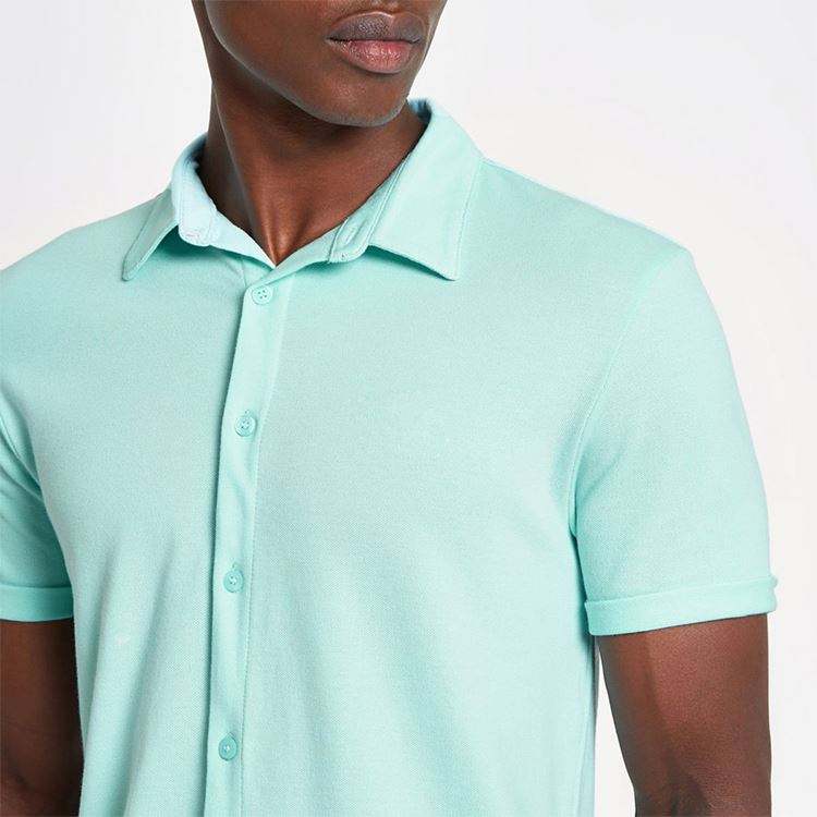 OEM Manufacturer Custom Collar Design Chinese Style Mens Clothing Button Up Short Sleeve Casual Silk Shirt
