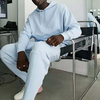 Men's Sport Wear Jogger Set Plain Pullover Hoodie Sweatpants Sets Men Two Piece Matching Tracksuits