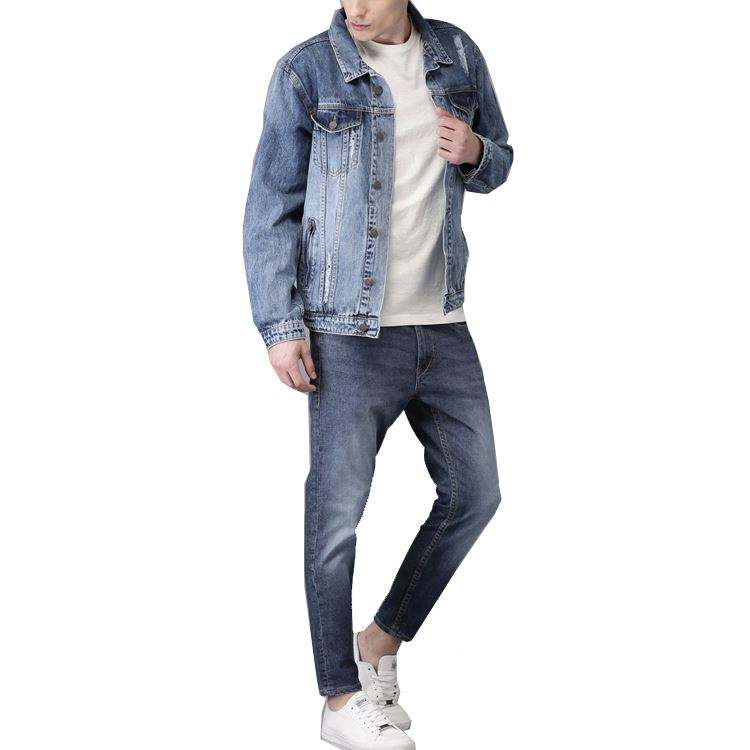 Wholesale Chaquetas Washed Men's Casual Denim Jackets