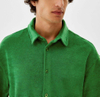 OEM Manufacturer Custom Men's Green Terry Towel Button Up Short Sleeve Shirts Oversized Terry Cloth Soft Shirts