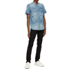 OEM Manufacturer Service Short Sleeve Blue Distressed Denim Men Jean Shirt