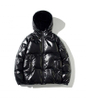 OEM Manufacturer Customization Winter Black Bomber Shiny Puffer Men Down Plus Sizes With Hood Jacket