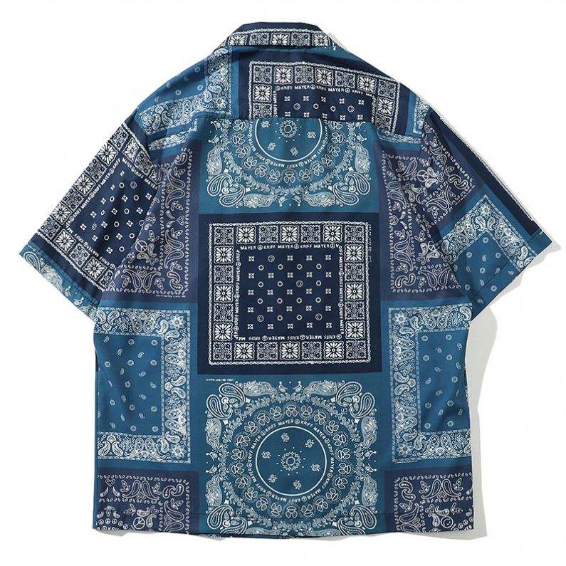 OEM Manufacturer Wholesale Custom All Over Bandana Printed Pattern Hawaii Shirts For Men