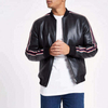 Custom Mens Black Waterproof Bike Motorcycle Windbreaker Zipper Leather Jacket For Mens