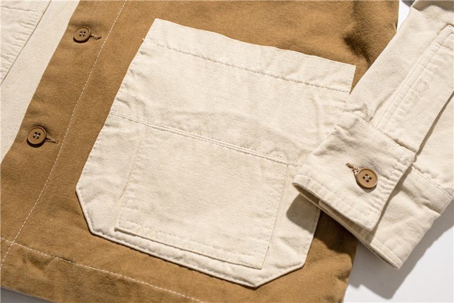 OEM Manufacturer Custom High Quality Stylish Casual Coat Patchwork Label Multi-Pocket Long Sleeve For Man Jacket