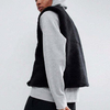 Custom Your Own Logo Sleeveless Black Fleece Jacket Men