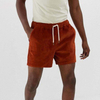 Wholesale Embroidery Cotton Drawstring Slim Shorts In Rust Cord