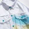 Oem Manufacturer Custom Men Coats Fashion Color Printing Lapel Popular Denim For Clothing Jacket