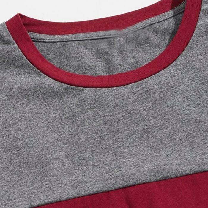 Hot Selling Premium Summer Mens Quality T Shirt Fashion Short Sleeve Color Block Men Blank Tshirts