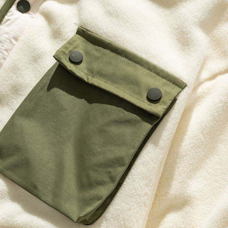 OEM Manufacturer Custom Multi-Pocket Solid Color Ribbed Hem Stand Collar Cotton Coats Jacket