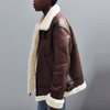 Mens Clothing Bomber Jacket Genuine Distressed Leather Sheepskin Lining Winter Parka Coat