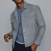 Custom Logo Design Street Western Jacket Down Collar Soft Blue 100% Suede Mens Jackets