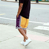 High Quality Oem Sportswear Basketball Shorts Custom Color Block Striped Trim Detail Mens Mesh Shorts With Zip Pocket